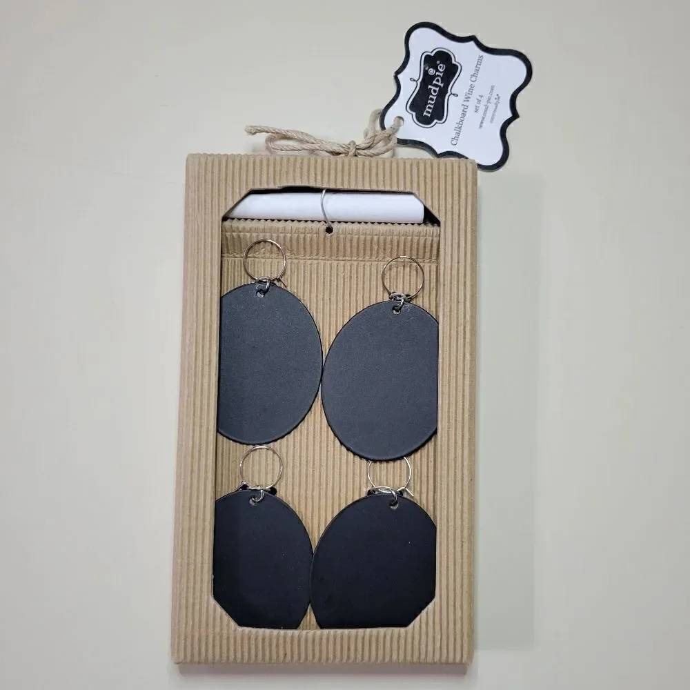 Mud Pie Chalkboard Wine Charm Set